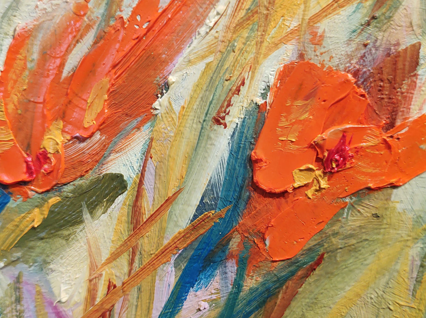 Dancing Reeds and Ochre Buckeye - 12x24 Panoramic - Oil on Vinyl Canvas - Gallery Exhibit