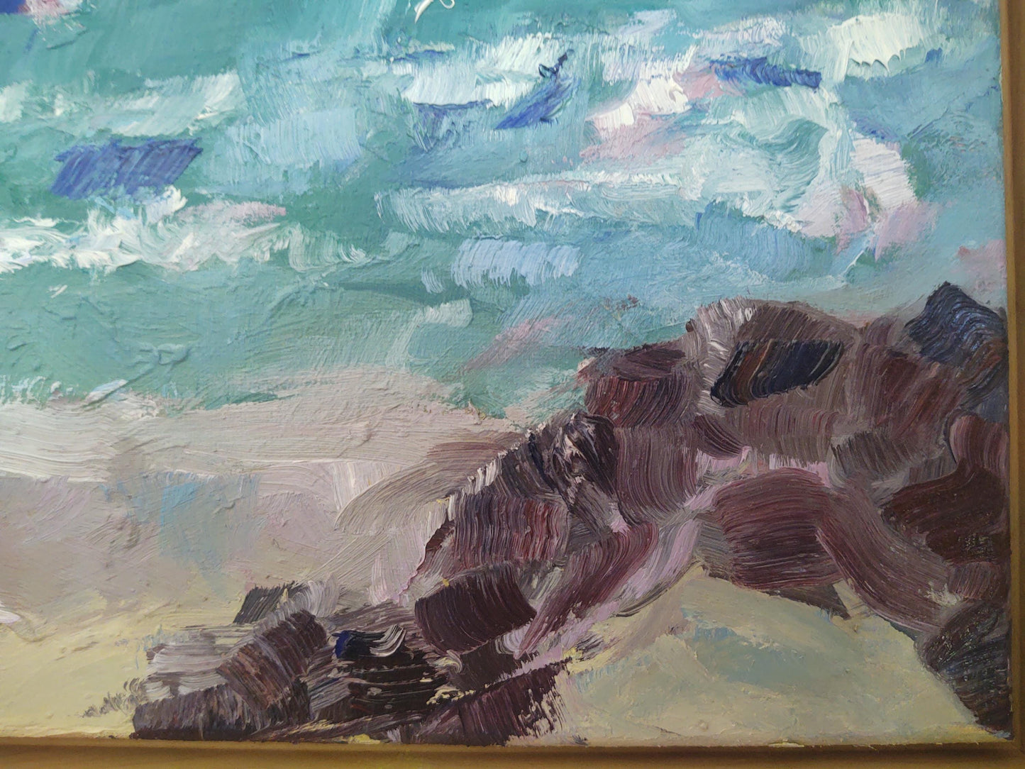 V Dancing Waves-Carmel By The Sea 10 x 20 Oil On Canvas