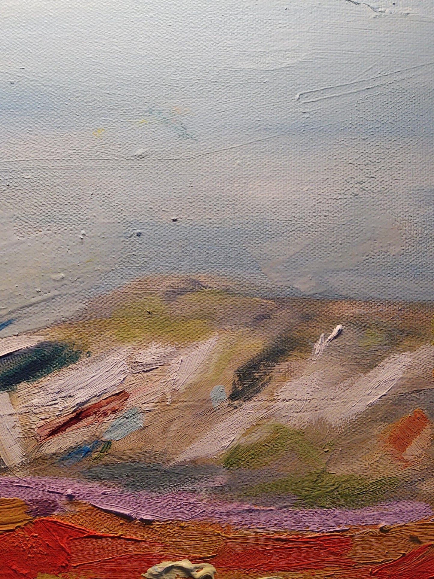 B Blue Olive Shadows & Lavender Daze - 30x48 - Oil on Canvas - Gallery Exhibit